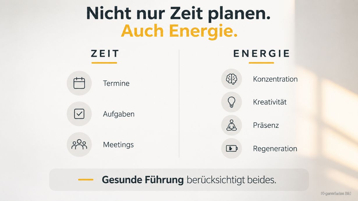 Nicht nur Zeit planen. Auch Energie. Zeit und Energie bewusst planen
